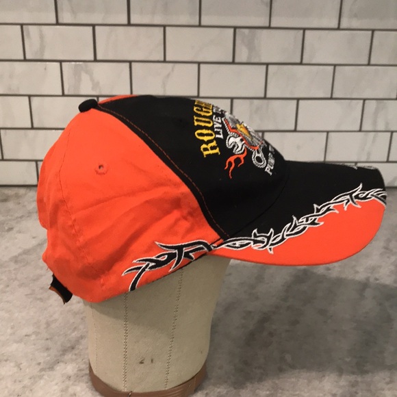 Roughneck Oilman One Shot Cap Black Orange Dad Hat Baseball Embroidered Oil Well - Picture 6 of 10